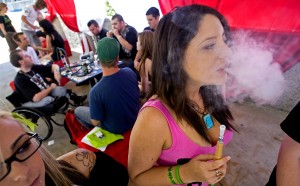 Smoking marijuana at expo