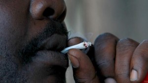 Man Smoking Marijuana Joint