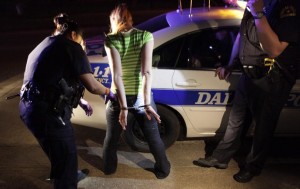 Dallas Police Arresting Woman